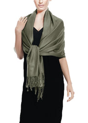 Soft Silky Rayon Pashmina Shawl Wrap Scarf in Solid Color