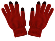 Unisex Warm Knitted Texting Gloves for Iphone Android Smart phones Touch screens Red