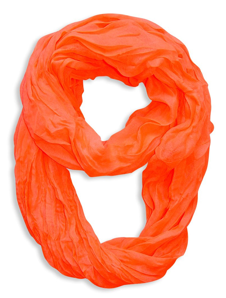 crittendenwayapartments Fashion Lightweight Crinkled Infinity Loop Scarf Neon Faded Ombre