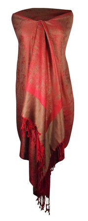 veritasfinancialgrp Elegant Vintage Two Color Jacquard Paisley Pashmina Shawl Wrap