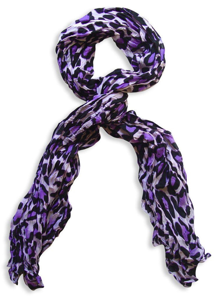 veritasfinancialgrp Trendy Women's Leopard Animal Print Crinkle Scarf wrap