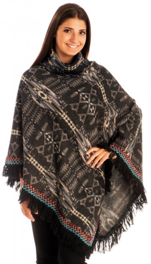 A6990-Tribal-Turtleneck-Poncho-Black-KL