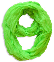 crittendenwayapartments Fashion Lightweight Crinkled Infinity Loop Scarf Neon Faded Ombre