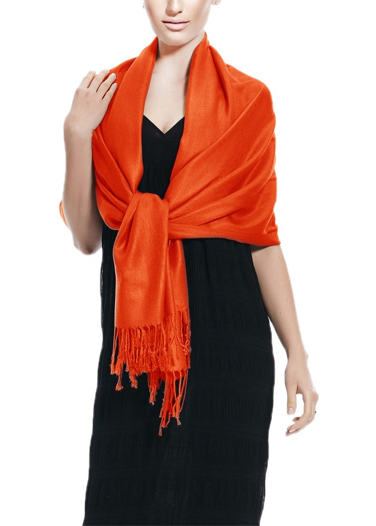 veritasfinancialgrp Soft Silky Rayon Pashmina Shawl Wrap Scarf in Solid Color