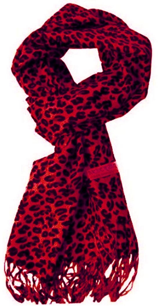 Red/ Black veritasfinancialgrp Beautiful Soft and Silky Leopard Print Pashmina Shawl Scarves