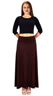 B3784-1075-Maxi-Skirts-Brown-L