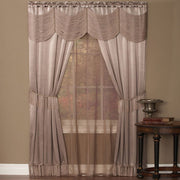 veritasfinancialgrp 6 Piece Satin Window Curtain Set Side Panels, Valance, Tie Backs