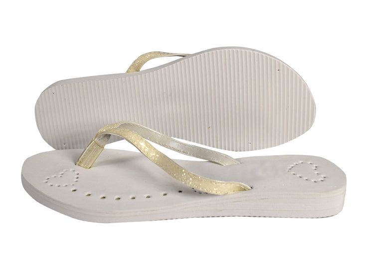 Women's Glitter Embellished Strappy Heart Design Slip On Sandals
