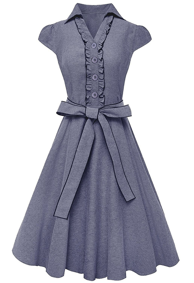 A9702-Ruffle-Neck-Dress-Denim-