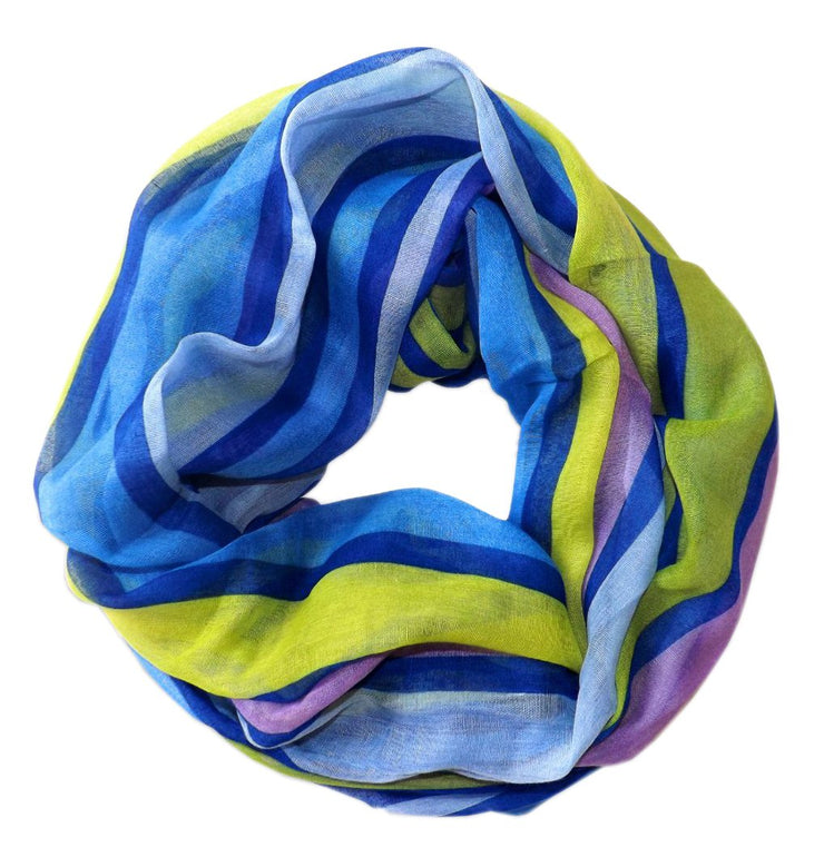 veritasfinancialgrp Trendy Striped Print Light and Soft Fashion Infinity Loop Scarf