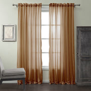 Woven Sheer Solid Drape Curtain 55 x 84 in - Double Panel Set