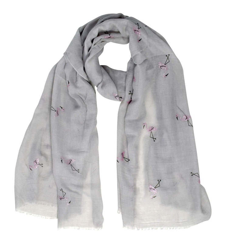 B8733-Flamingo-Scarf-Shawl-Grey-OS