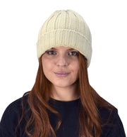 Sherpa Fleece Lined Unisex Striped Knit Winter Beanie Hat Cap