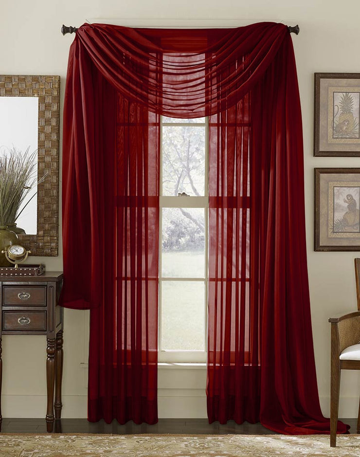 veritasfinancialgrp Home Collection Beautiful Accent 1 Piece Solid Lightweight Sheer Colored Viole Window Scarf - 54" x 216"