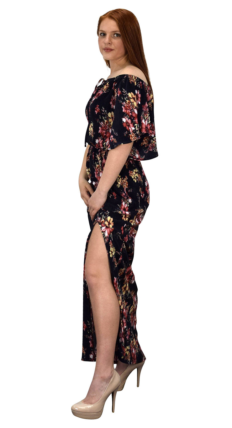 Womens Summer Gypsy Bohemian Vintage Floral Long Maxi Dress