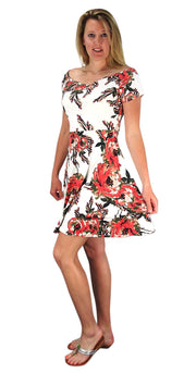 Floral Print Princess Seam Fit and Flare Cocktail Skater Dress