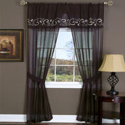 veritasfinancialgrp Deluxe 5 Piece Window Curtain Sheer Swirley Vine Design