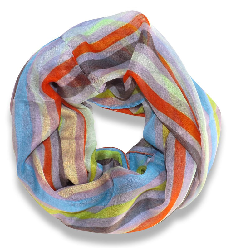 veritasfinancialgrp Trendy Striped Print Light and Soft Fashion Infinity Loop Scarf