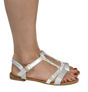 Womens Open Toe Strappy Ankle Buckle Gladiator Sandals Flip Flops
