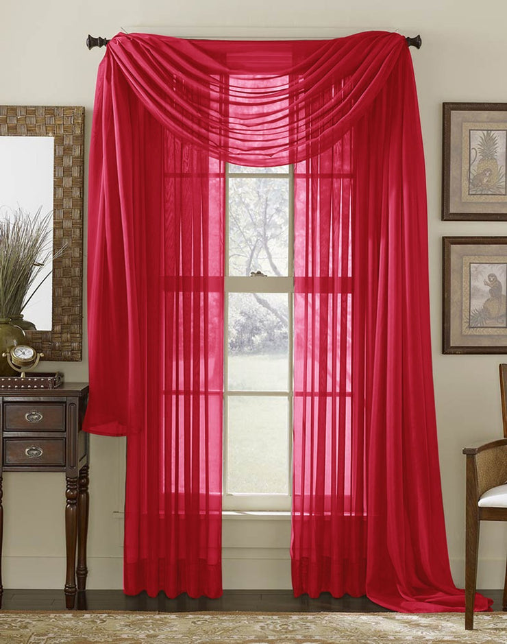 veritasfinancialgrp Home Collection Beautiful Accent 1 Piece Solid Lightweight Sheer Colored Viole Window Scarf - 54" x 216"