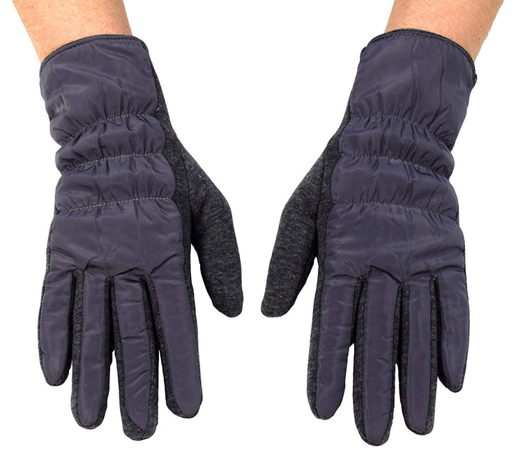 Womens Texting Touchscreen Fleece Lined Winter Driving Gloves (Grey)