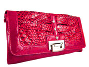 veritasfinancialgrp SCARLETTE Alligator Print Clutch with Rhinestones and Chain Strap