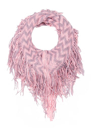 Stunning Winter Chevron Zig Zag Design Fringe Infinity Loop Scarf