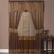 veritasfinancialgrp 6 Piece Satin Window Curtain Set Side Panels, Valance, Tie Backs