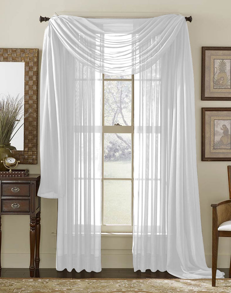 veritasfinancialgrp Home Collection Beautiful Accent 1 Piece Solid Lightweight Sheer Colored Viole Window Scarf - 54" x 216"