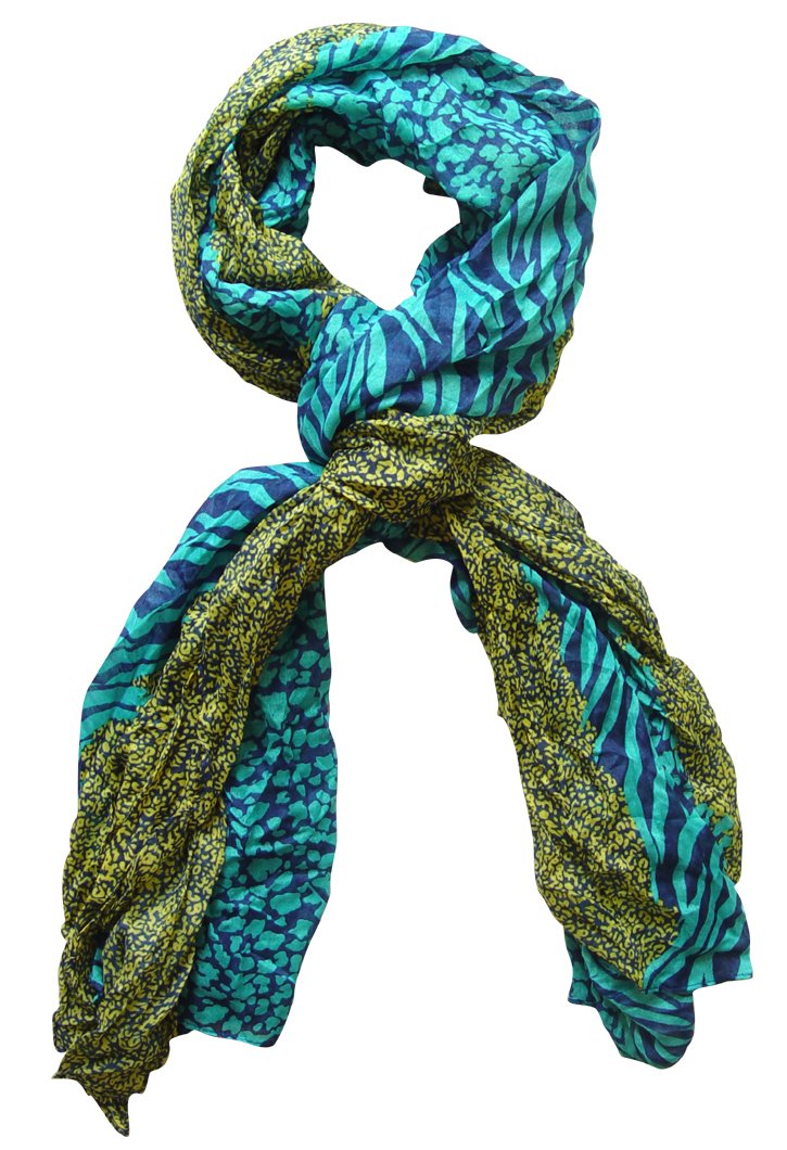 veritasfinancialgrp All Seasons Retro Zebra and Leopard Print Crinkle Scarf