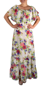 Womens Summer Gypsy Bohemian Vintage Floral Long Maxi Dress