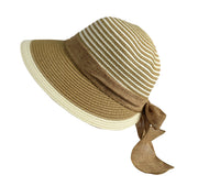 Womens Floppy Bow Knot Asymmetric Wide Brim Panama Sun Hat