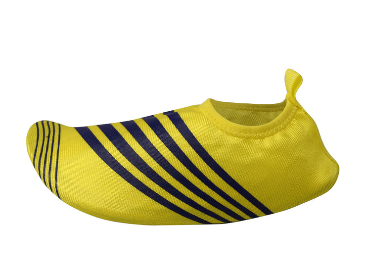 Kids Toddler Boys Athletic Water Shoes Pool Beach Aqua Socks (Large, Yellow Navy)