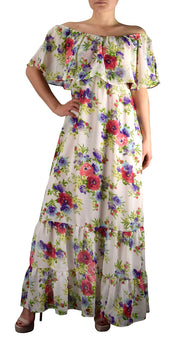 Womens Summer Gypsy Bohemian Vintage Floral Long Maxi Dress