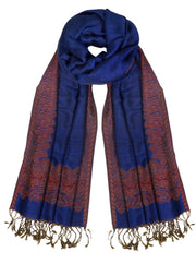 veritasfinancialgrp Women's Ravishing Reversible Jacquard Paisley Shawl Wrap Pashmina