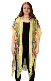 Vintage Kimono Tie Dye Robe Lightweight Cardigan Summer Poncho