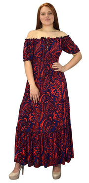 B5783-001-3-GypsyDress-Navy/Red-M-AJ