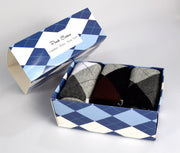 Mens Classic Fun Cotton Crew Argyle Pattern 3 Pack Socks per Box