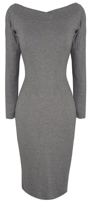 A6903-Bdycon-Dress-Ribed-Grey-