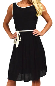 A3142-Fabric-Skater-Dress-Black-KL