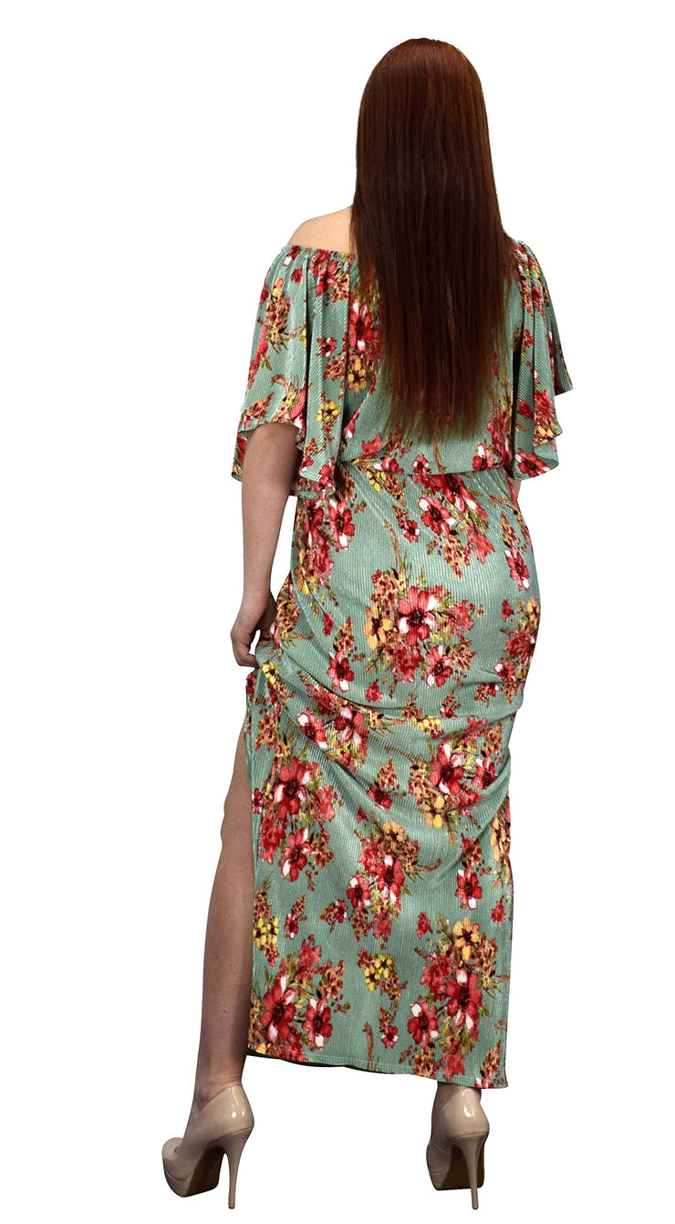 Womens Summer Gypsy Bohemian Vintage Floral Long Maxi Dress