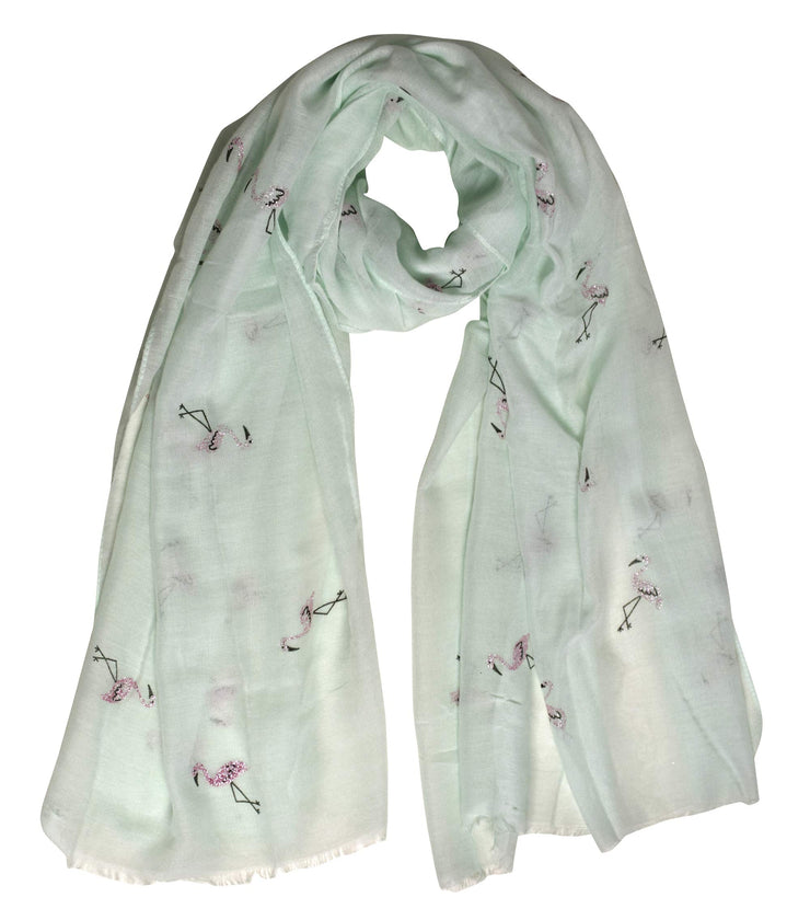 B8729-Flamingo-Scarf-Shawl-Mint-OS