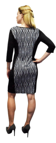 crittendenwayapartments 3/4 Sleeves Chic Printed Work Business Party Sheath Slimming Dress