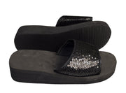 Plaform Sandals Slipper Sequin Slip On Slides Foam Wedge Flip Flop