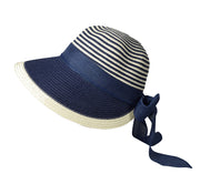 Womens Floppy Bow Knot Asymmetric Wide Brim Panama Sun Hat