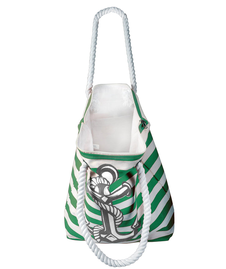 100% Cotton Anchor Print Canvas Beach Tote