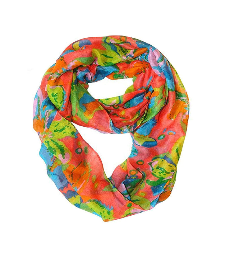 veritasfinancialgrp Paint The Town Red Cherry Blossom Floral Print Infinity loop Scarves