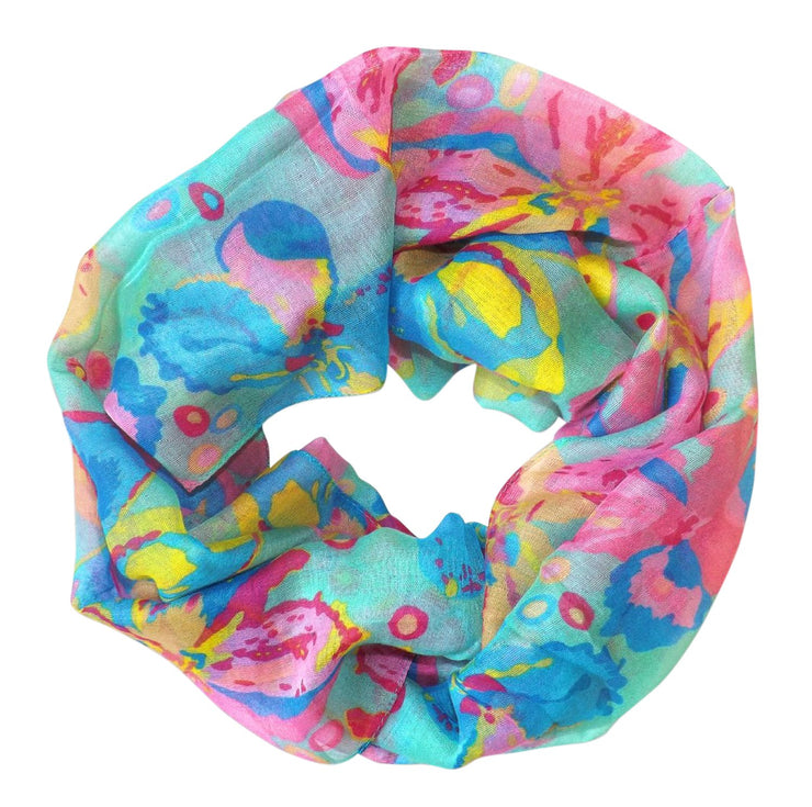 veritasfinancialgrp Paint The Town Red Cherry Blossom Floral Print Infinity loop Scarves