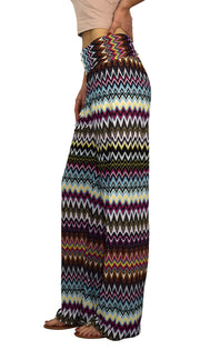 crittendenwayapartments Womens Colorful Pattern Elastic Waist Printed Palazzo Pants