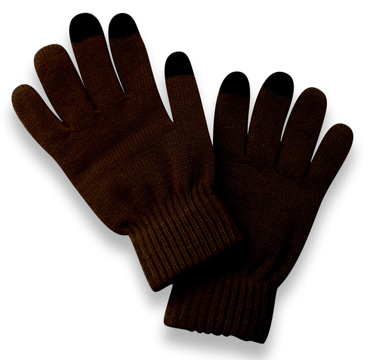 Unisex Warm Knitted Texting Gloves for Iphone Android Smart phones Touch screens Chocolate Brown